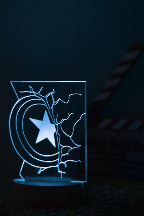 Yubi Design Captan America , Marvel - 3 Boyutlu Dekoratif Gece Lambası 3d