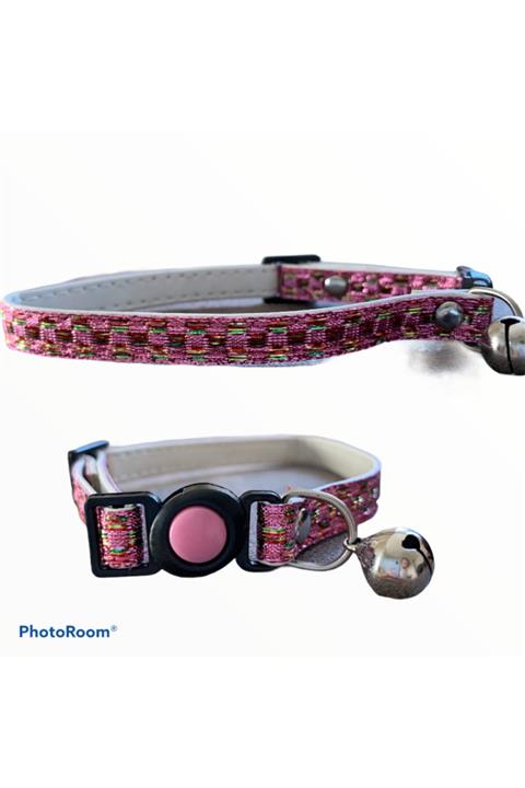 GND Simli Desenli Kedi Boyun Tasması - Pembe