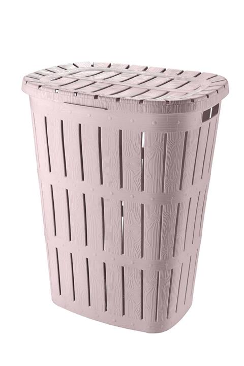 Tuffex Ahşap Görünümlü Kirli Çamaşır Sepeti - Kirli Sepeti - Plastik Sepet