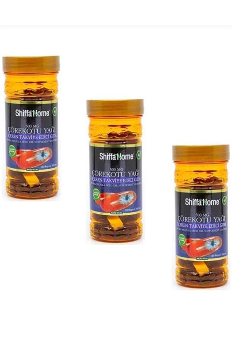 Shiffa Home Çörekotu Yağı 150 Kapsül 500mg X 3 Adet