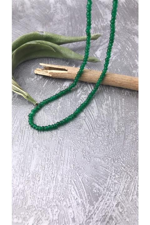 Joel Jewelry Zümrüt Taşlı Altın Kaplamalı Chocker Gümüş Kolye