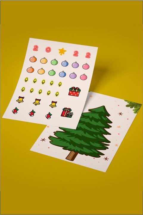 Serisan Yılbaşı Ağacı Süsleme Etkinliği Sticker Seti