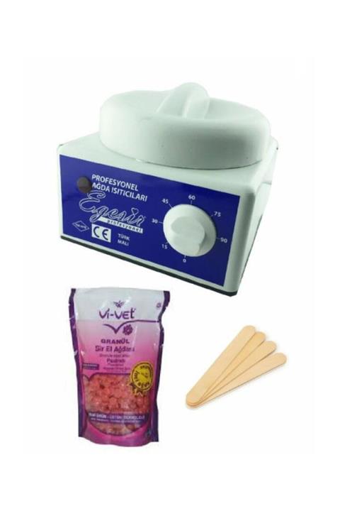 Vivet Ağda Makinesi + Soyulabilen Pudralı Boncuk Ağda + Spatula Seti