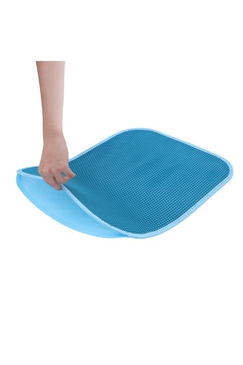 DIGERUI Cattie Elekli Kedi Tuvalet Önü Paspası 60 X 90 Cm Turkuaz
