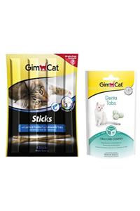 Gimcat 4 Adet Kedi Ödülü 2 Sticks Somonlu Ve Alabalıklı 20 gr + 2 Denta Tabs 40 gr