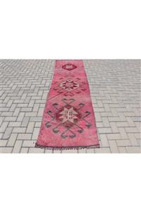 Kayra Export Herki Halı, Türk Halısı, Yolluk Halı, 80x272 Cm Pembe Halı, Mutfak Halısı, Merdiven Halısı