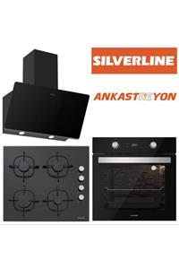 Silverline Bo6504b01 - Cs5335b01 - 3457 Soho 60 Siyah Cam Ankastre Set