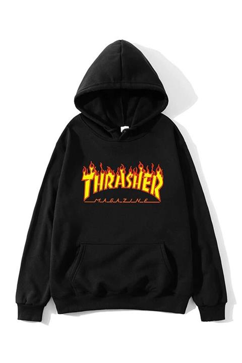 Oksit Thrasher Baskılı Oversize Unisex Sweatshirt