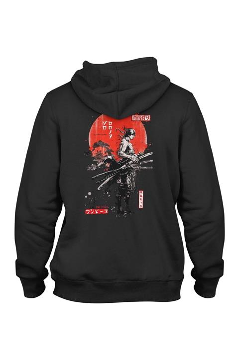 Burlu Anime Manga Roronoa Zoro One Piece Kapşonlu Hoodie Sweatshirt 3 Iplik