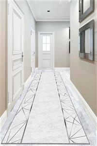 ALgorand Home Dekoratif Kaymaz Tabanlı Kesme Yolluk Silver Kenarlı