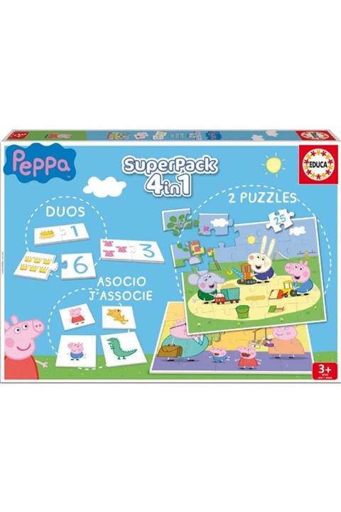 Educa Çocuk Educa Peppa Pig Eğitici Oyun Ve Puzzle Seti - Puzzle, Domino Ve Memory