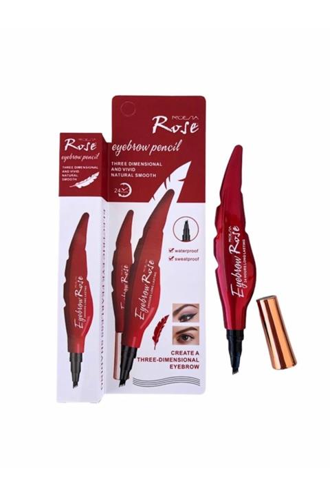 Roesıa Rose Cosmetics Rose Yaprak Model Kalıcı Kaş Kalemi Microblading Etkili Siyah 05