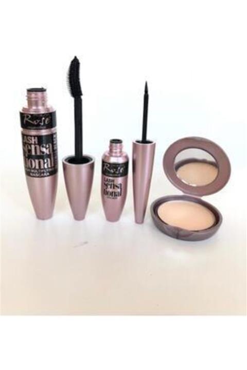 Rosee Rose Sensational Seti  3 lü (maskara+likit +pudra)