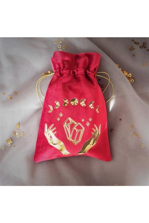 Planet Butik Regın Bordo Tarot & Kristal Kesesi