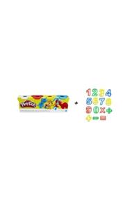 Play Doh 4'lü Oyun Hamuru 448 Gr. + 15 Parça Oyun Hamuru Kalıbı Rakamlar Seti