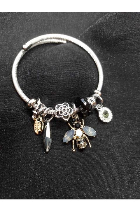 Alle Accessories Kadın Arı Fiğürlü Sılver Charm Bileklik