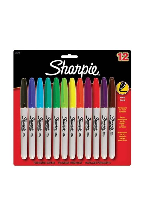 Sharpie Fine Permanent Markör Kalem 12'li