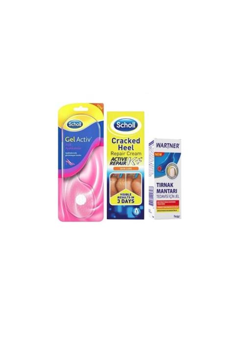 Wartner Transparan Jel Formda Açık Ayakkabı Için Tabanlık+tırnak Mantar Jeli+topuk Çatlak Için Balm