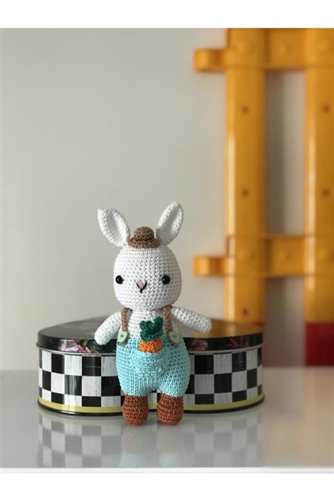 Minimiki Amigurumi Hobi Havuçlu Tatlı Tavşan Yapım Kiti Turkuaz