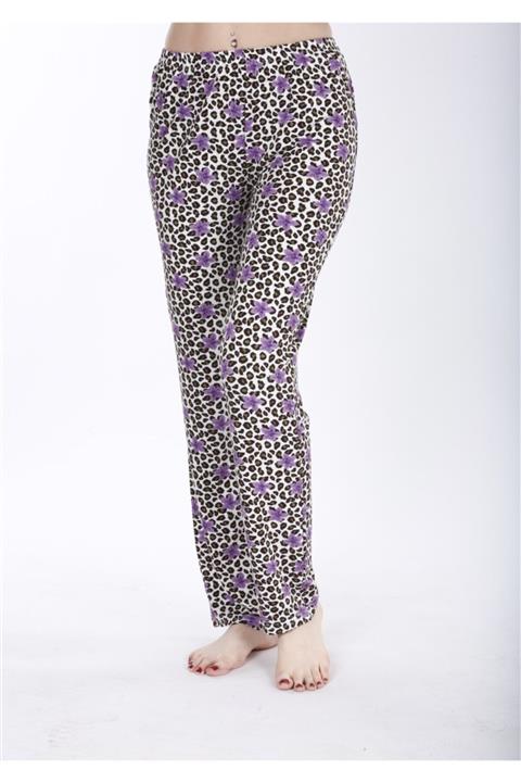 OBJE Lila Çiçek Viscon Uzun Alt