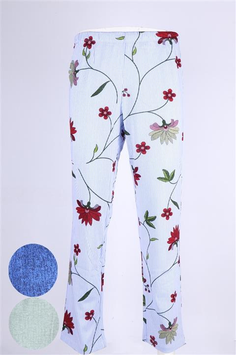 ESPİNA Kadın  Mavi Cepsiz Pijama Altı 3'lü Paket