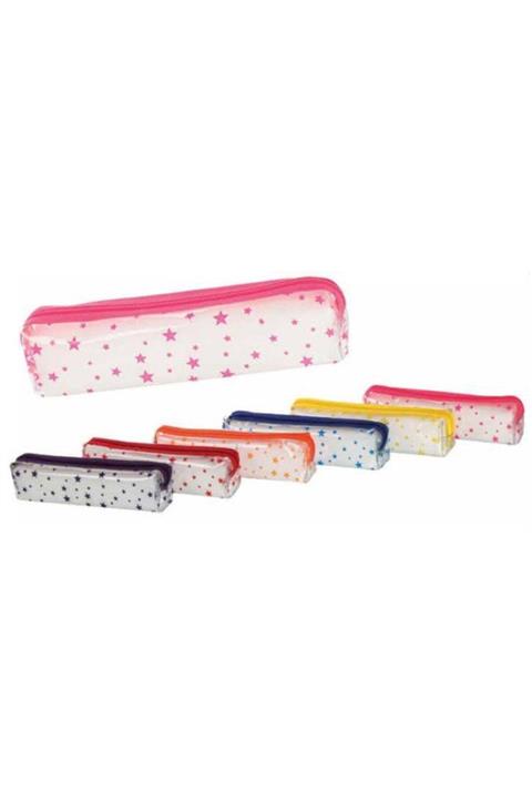 ALPER Şeffaf Yıldız Desenli Mini Kalem Kutusu 4025