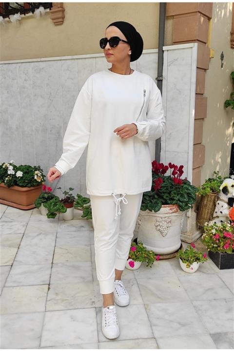 ÖZMEN TEKSTİL Beyaz Eşofman Takımı