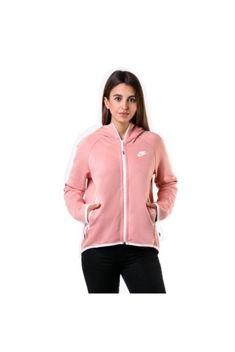 Nike Kadın Pembe Sportswear Tech Fleece Cape Full-zip Hoodie Sweatshirt Bv7565-606