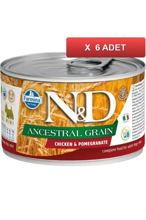 N&D Nd Düşük Tahıllı Tavuklu Narlı Köpek Konservesi 140 Gr (6 Adet)
