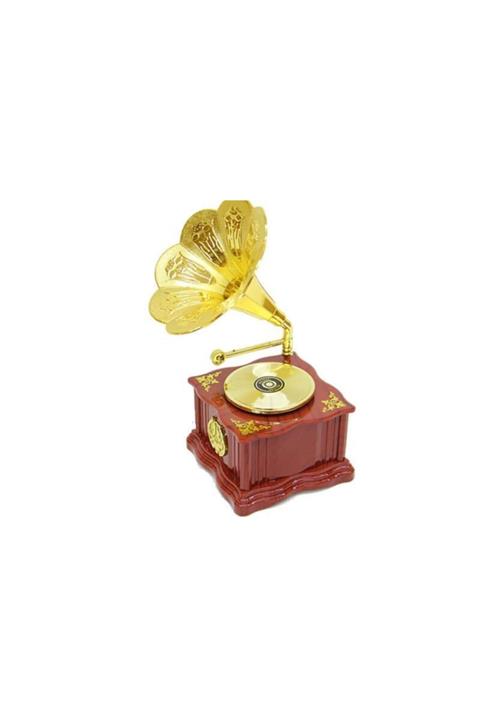 algezan Gramofon Mini Müzikli Vintage Müzik Kutusu Hediyelik