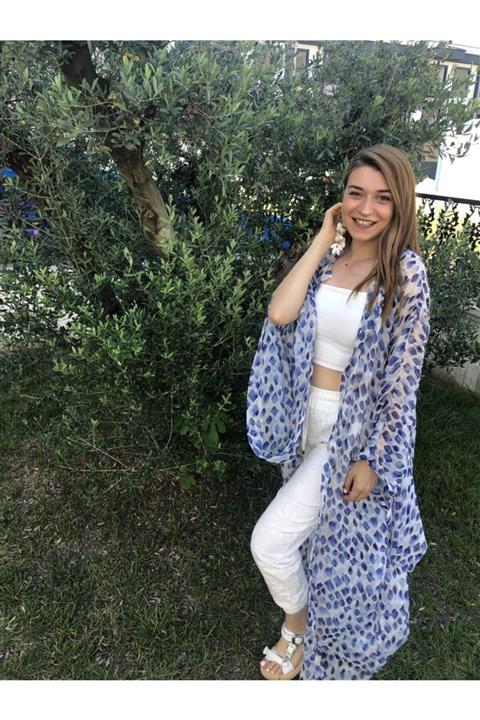 La galerie d Kadın Mavi İpek Pareo