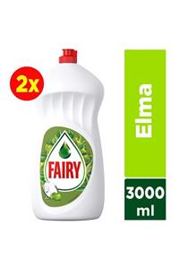 Fairy 3000 ml Sıvı Bulaşık Deterjanı Temiz ve Ferah Elma Kokulu 1500 ml x 2