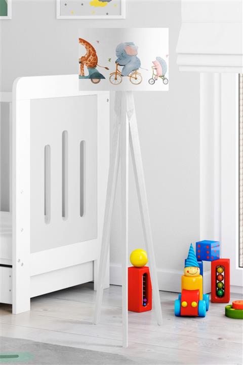 Rivaİstanbul Bisikletli Hayvanlar Sulu Boya Çocuk Odası Lambader