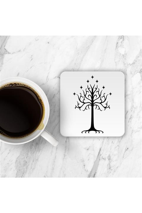 Horizon Baskı Gondor Ağacı - Yüzüklerin Efendisi 4'lü Adf Bardak Altlığı