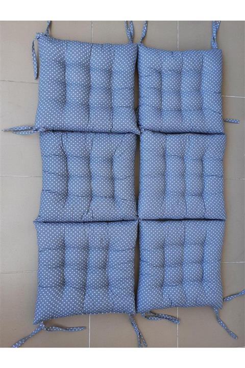 Jutien Sandalye Minderi Gri 6 Lı Set