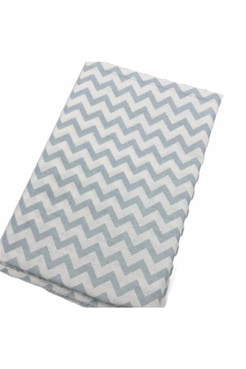 Özene Bezene 50x80 Cm Poplin Kumaş Mavi Zikzak