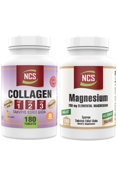 NCS Collagen Tip 1-2-3 (kolajen) 180 Tablet Magnesium Malat Taurat Glisinat 180 Tablet