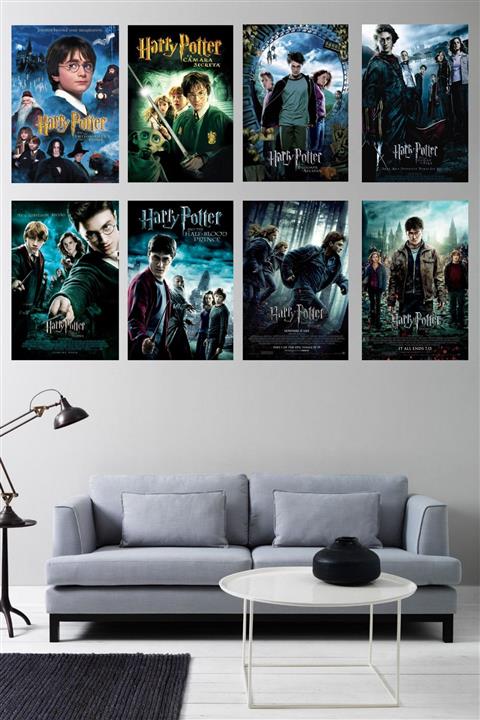 Muditashoptr Harry Potter Film Afişi A4 Duvar Kağıdı Seti 8'li
