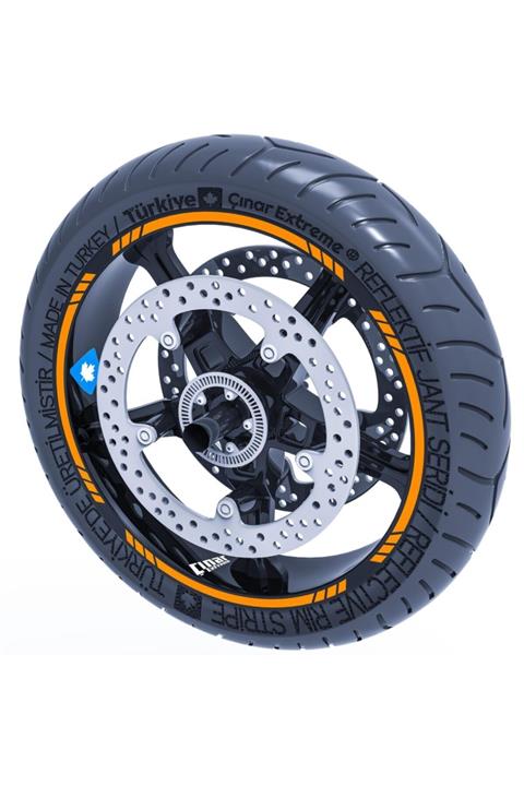 Çınar Extreme Floresan Turuncu 4 Parçalı Kesikli Jant Şeridi Sticker