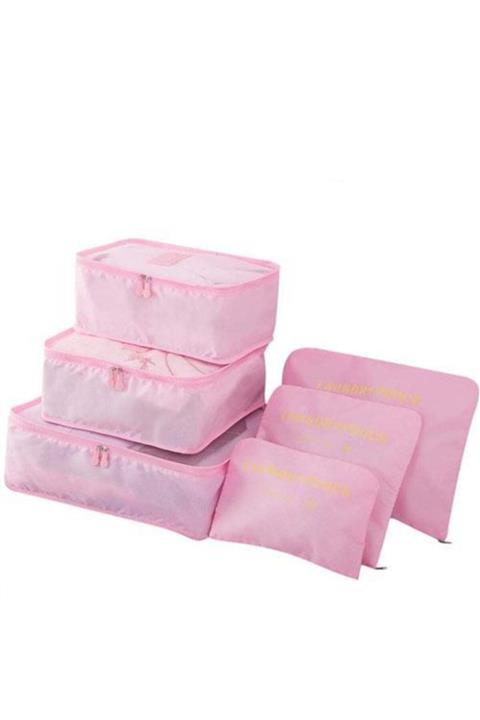 Go İthalat Bavul Içi Düzenleyici Organizer 6 Lı Set - Pembe