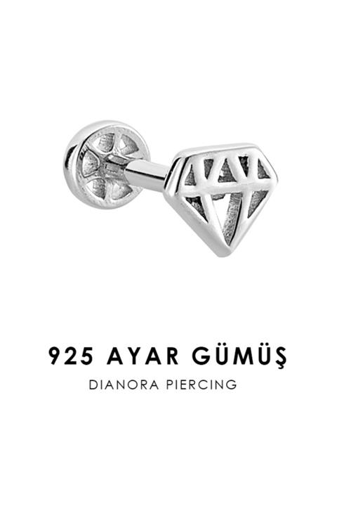 Dianora Piercing Elmas Figürlü Gümüş Tragus Piercing
