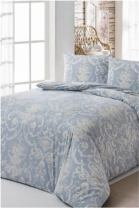 LALE Mavi Pamuklu Tek Kişilik Tekli Pike