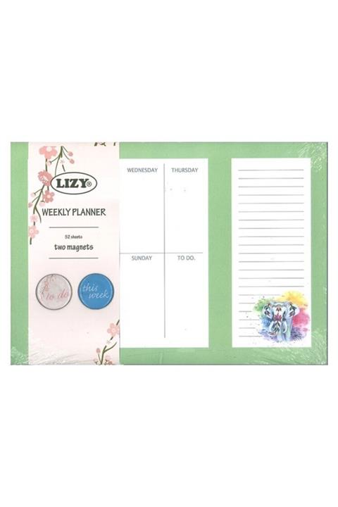 lizy collection Lizy Fil 52 Yaprak Mıknatıslı Haftalık Planlayıcı