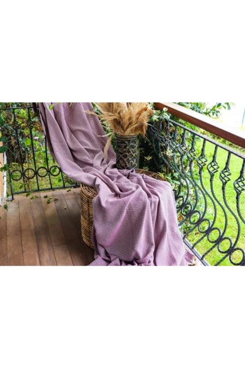 Miel Textile Bodrum Mürdüm Diamond Desen Çok Amaçlı Pike