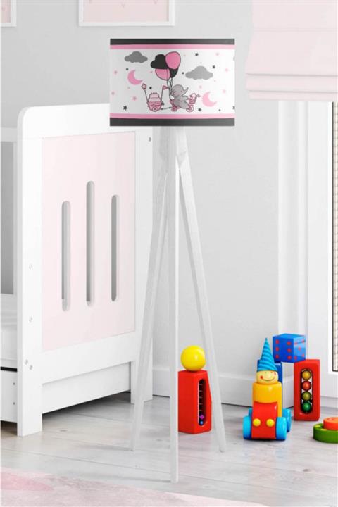 Rivaİstanbul Bisikletli Fil Pembe Çocuk Odası Lambader