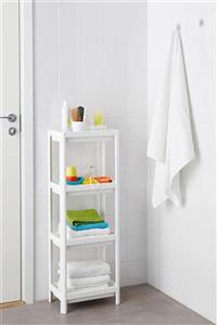Pazarika Vesken 3 Bölmeli Banyo Raf Ünitesi Beyaz