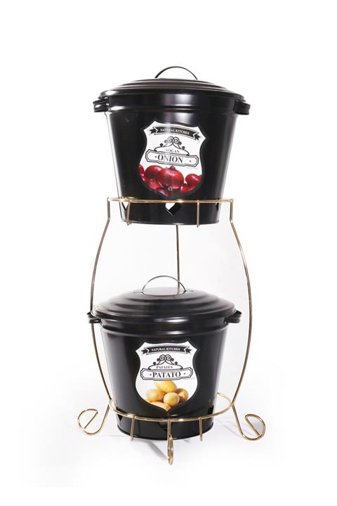 Zarif Home Patates Sogan Kovası Gold