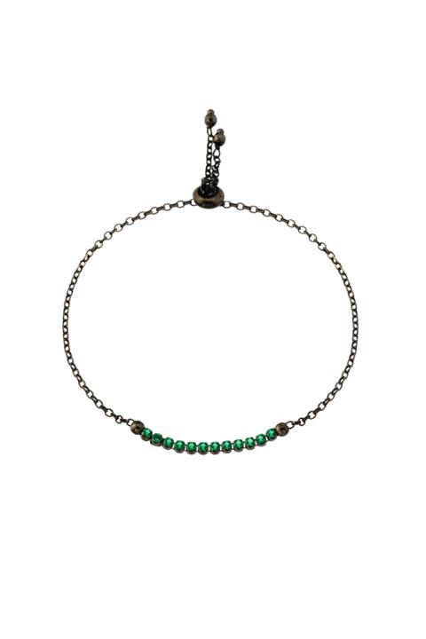 So CHIC... Yeşil Zirkon Taşlı Gümüş Bileklik