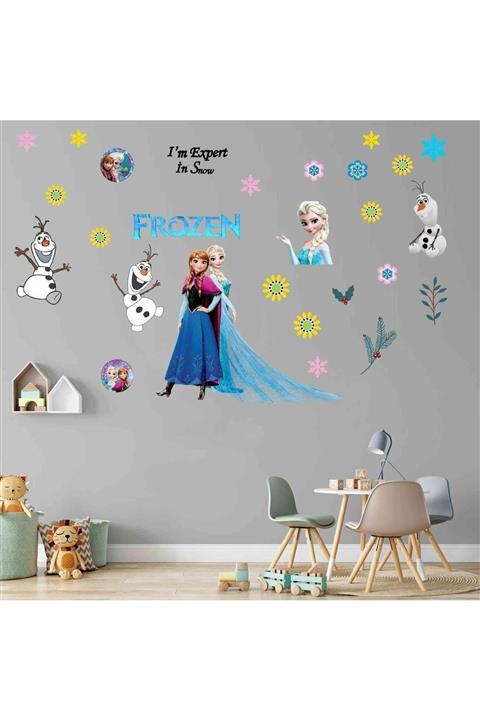 KT Decor Elsa Anna Frozen Karlar Ülkesi Bebek Odası Duvar Sticker