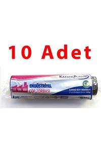 KAZANÇ Plastik Endüstriyel Çöp Torbası Poşeti / Jumbo Boy / 80 X 110 / 10 Adetlik 10 Rulo